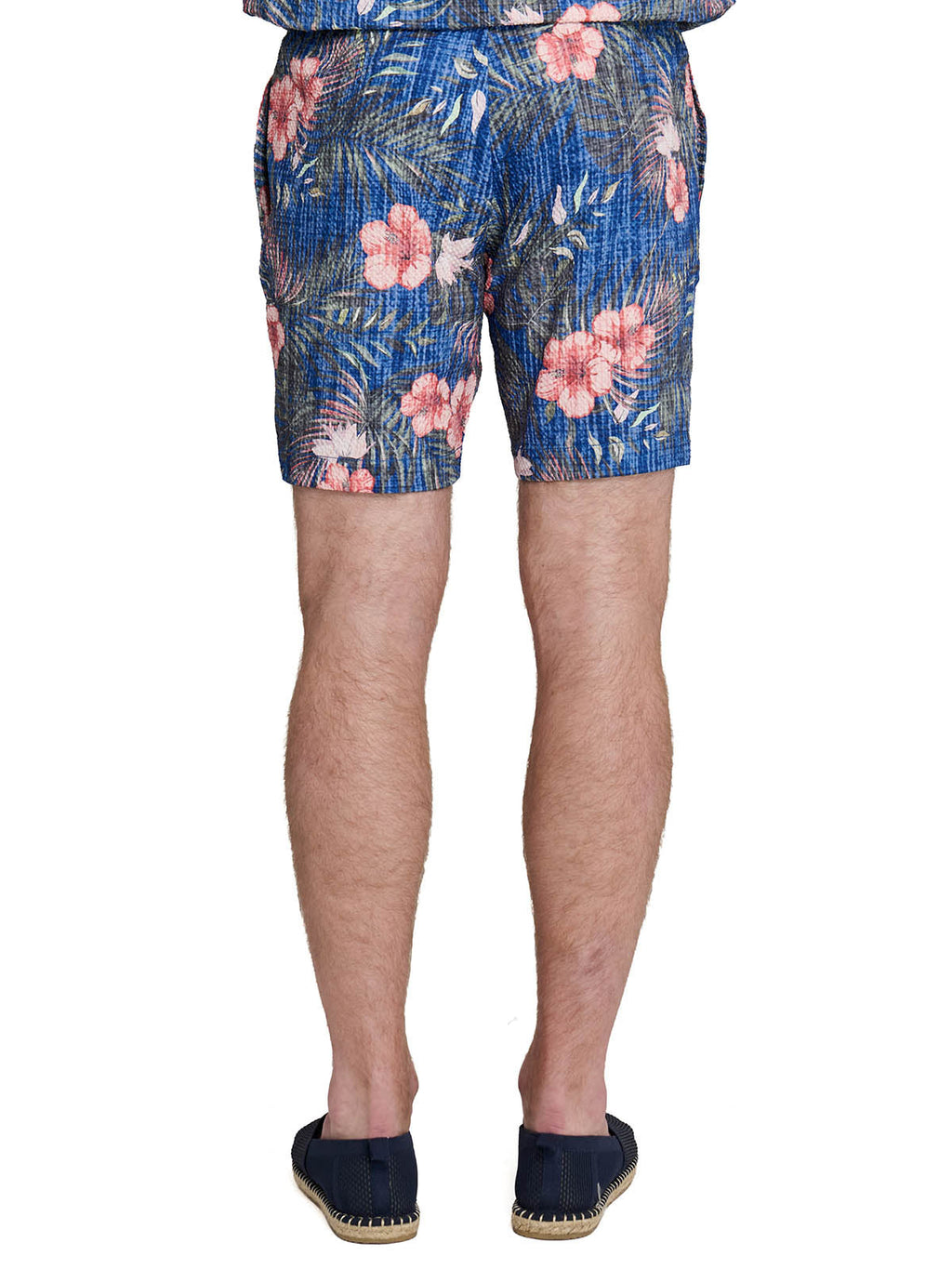 HIBISCUS SEERSUCKER SWIM TRUNKS