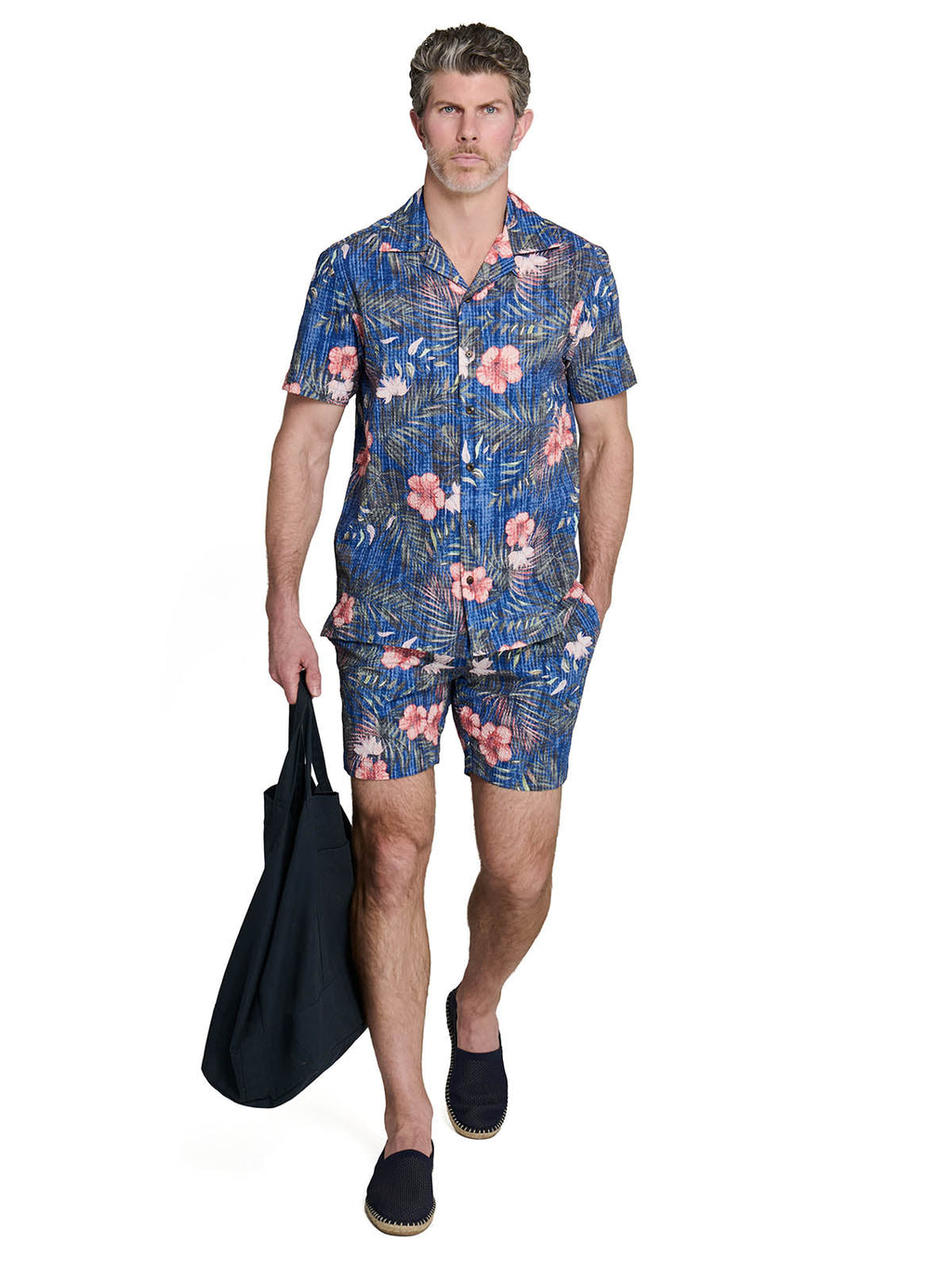 HIBISCUS SEERSUCKER SWIM TRUNKS