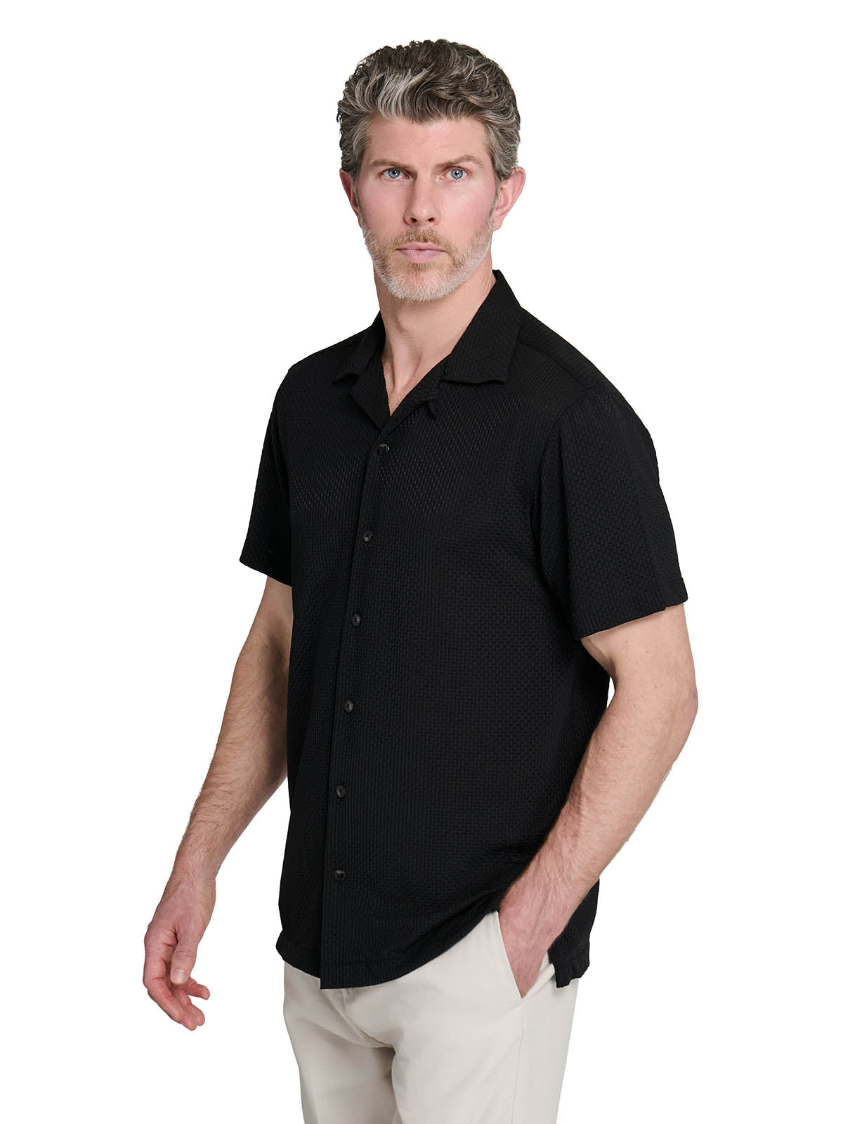 COURT CROSSHATCH CAMP SHIRT