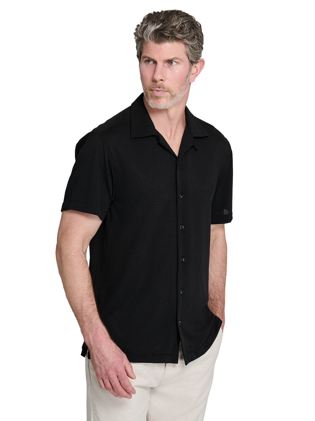 COURT CROSSHATCH CAMP SHIRT