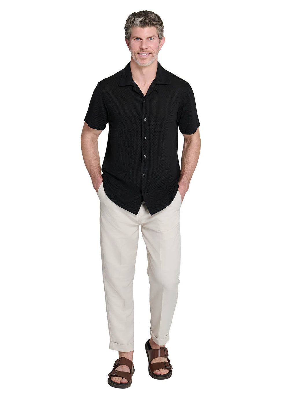 COURT CROSSHATCH CAMP SHIRT