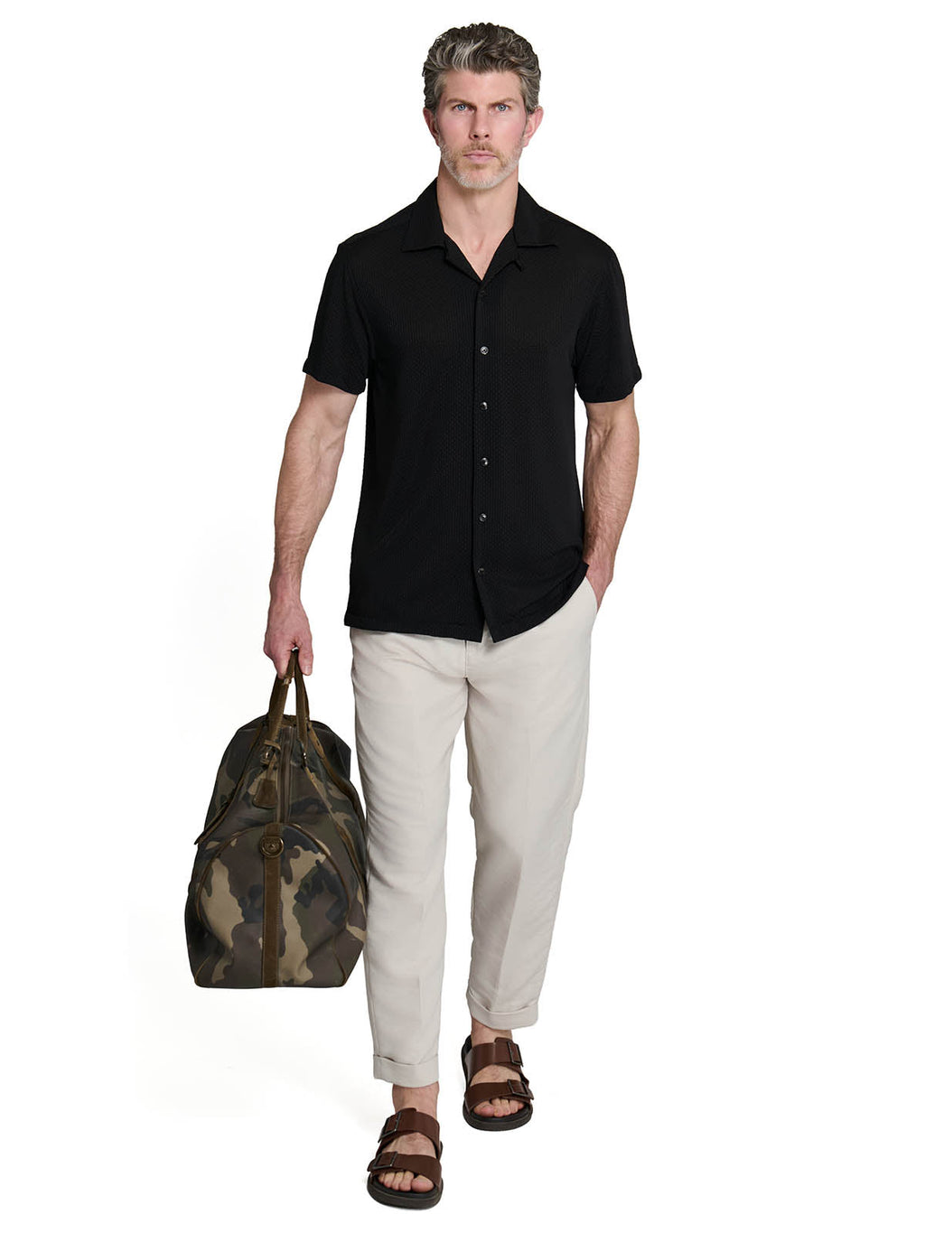 COURT CROSSHATCH CAMP SHIRT