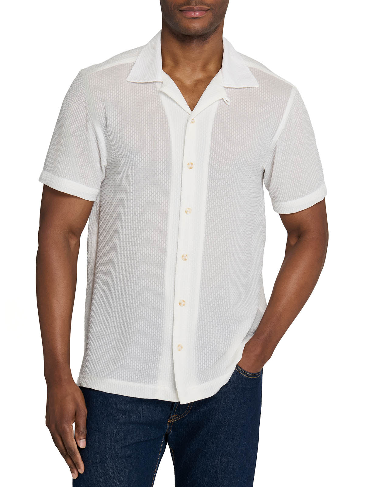 COURT CROSSHATCH CAMP SHIRT