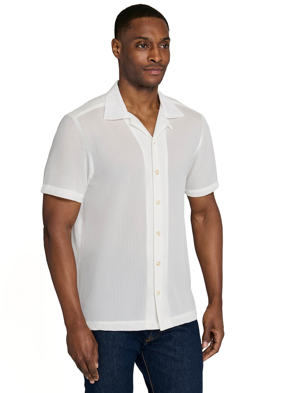 COURT CROSSHATCH CAMP SHIRT