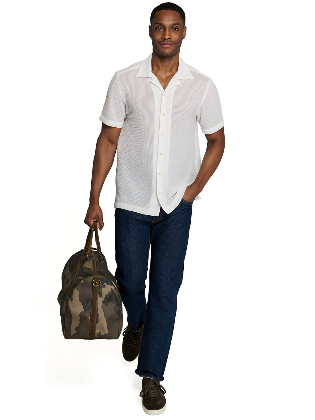 COURT CROSSHATCH CAMP SHIRT