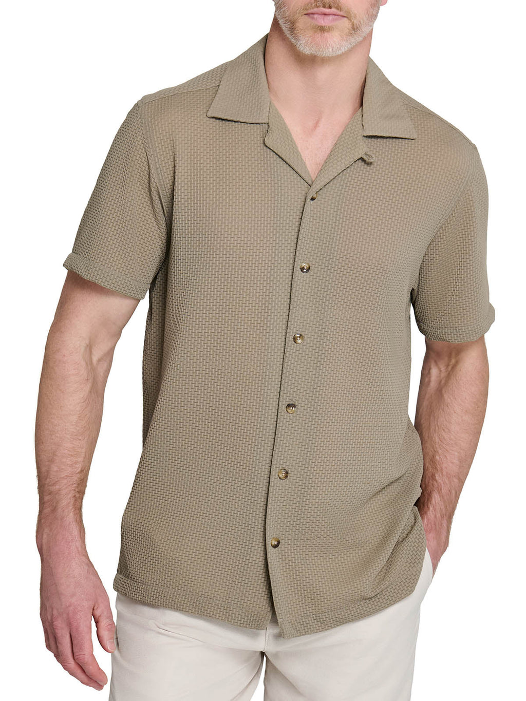 COURT CROSSHATCH CAMP SHIRT