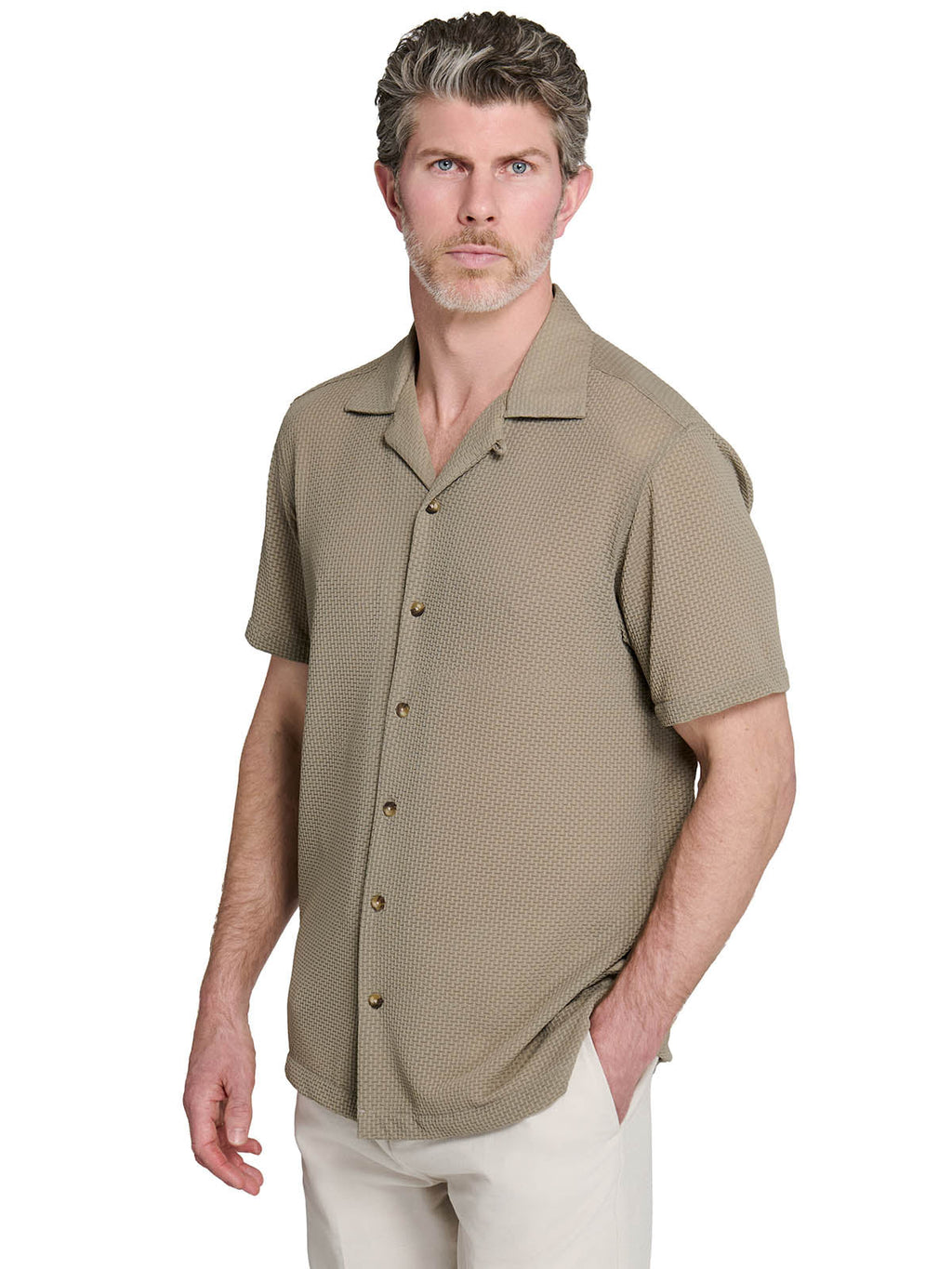 COURT CROSSHATCH CAMP SHIRT