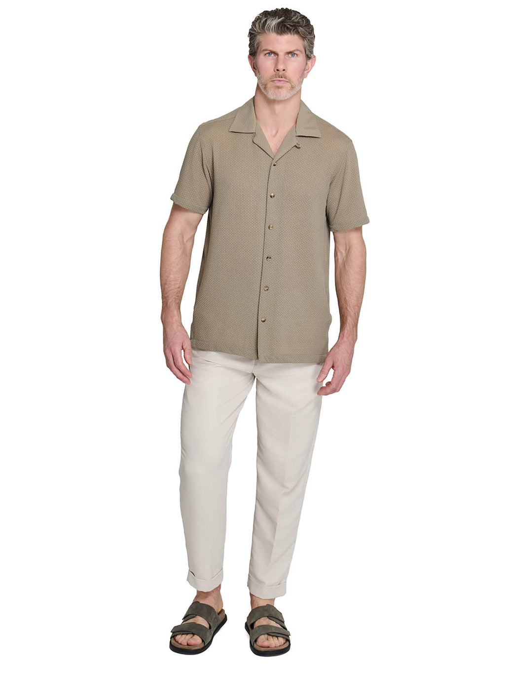 COURT CROSSHATCH CAMP SHIRT