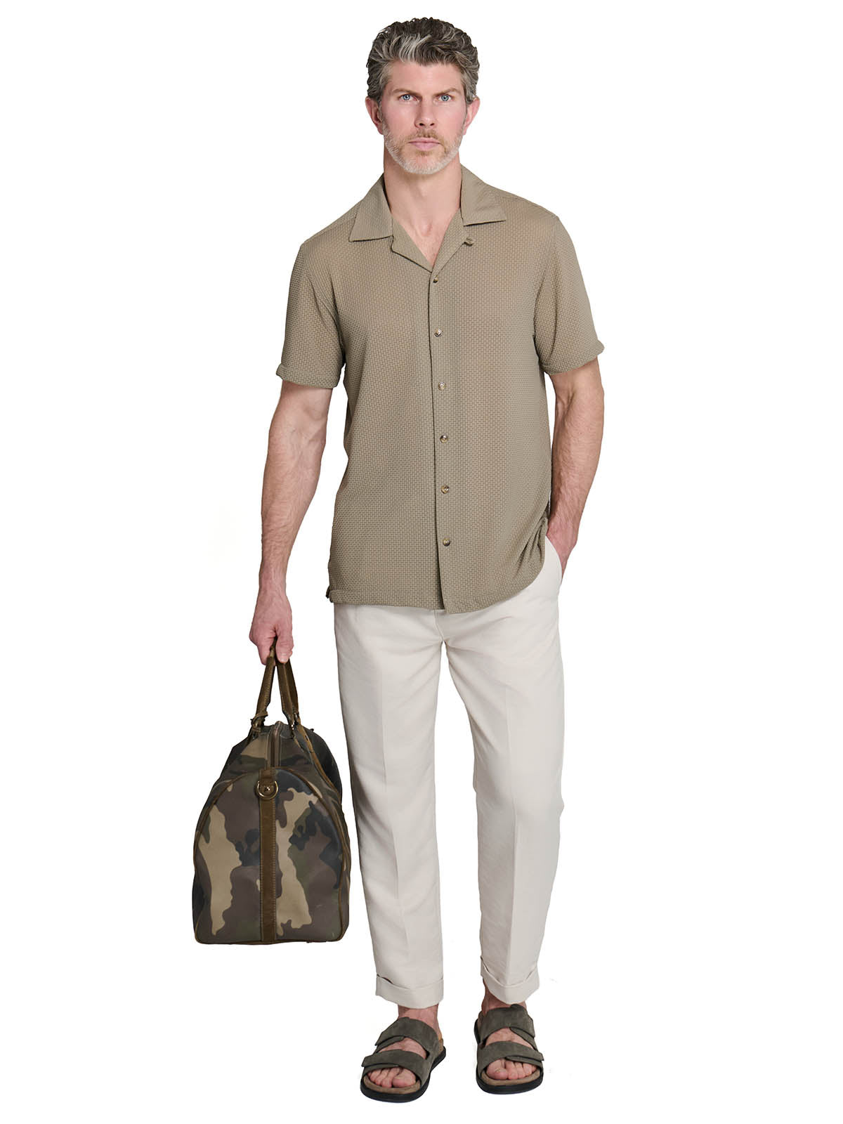 COURT CROSSHATCH CAMP SHIRT