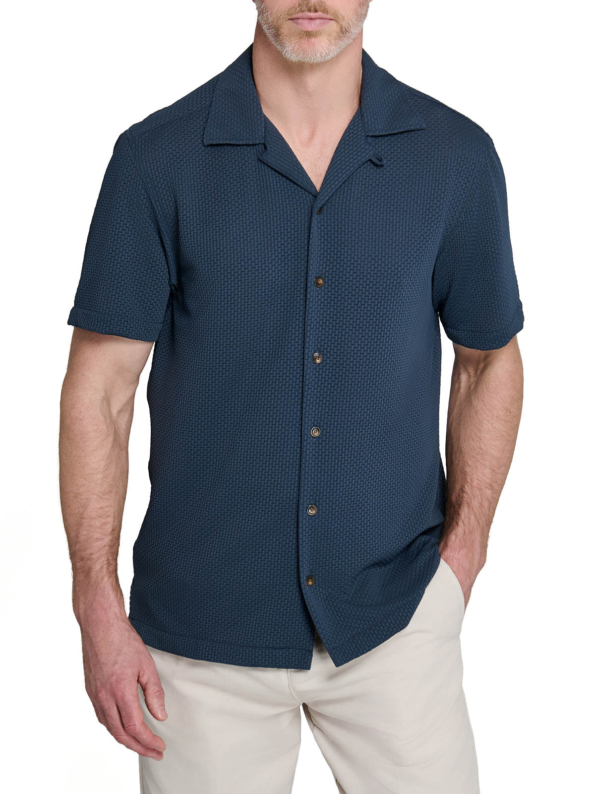 COURT CROSSHATCH CAMP SHIRT