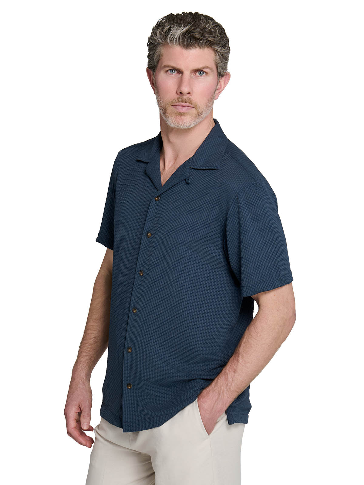 COURT CROSSHATCH CAMP SHIRT