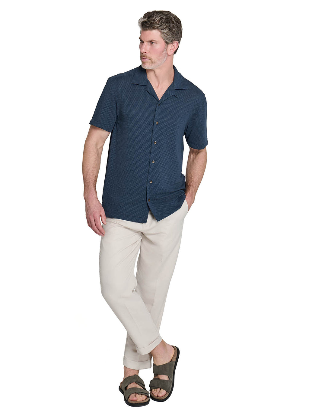 COURT CROSSHATCH CAMP SHIRT