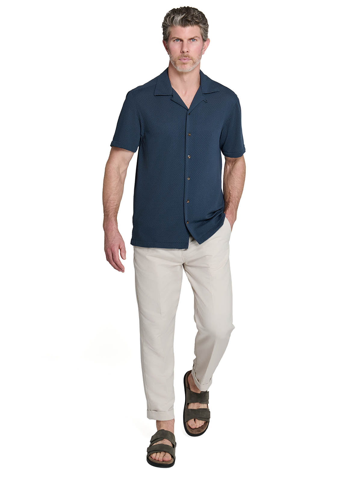 COURT CROSSHATCH CAMP SHIRT
