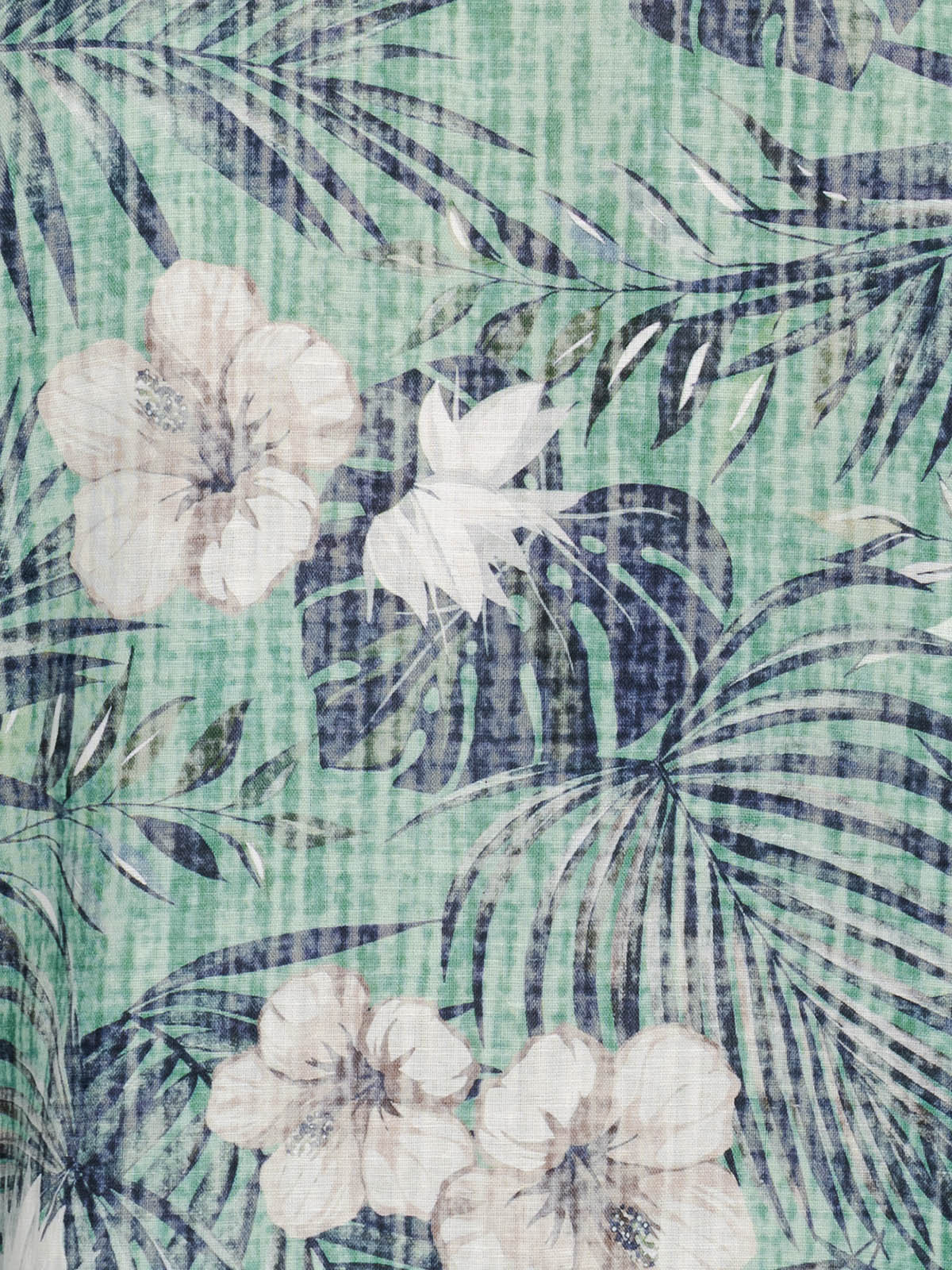 SKETCHED FLORAL PALM TREE CAMP SHIRT