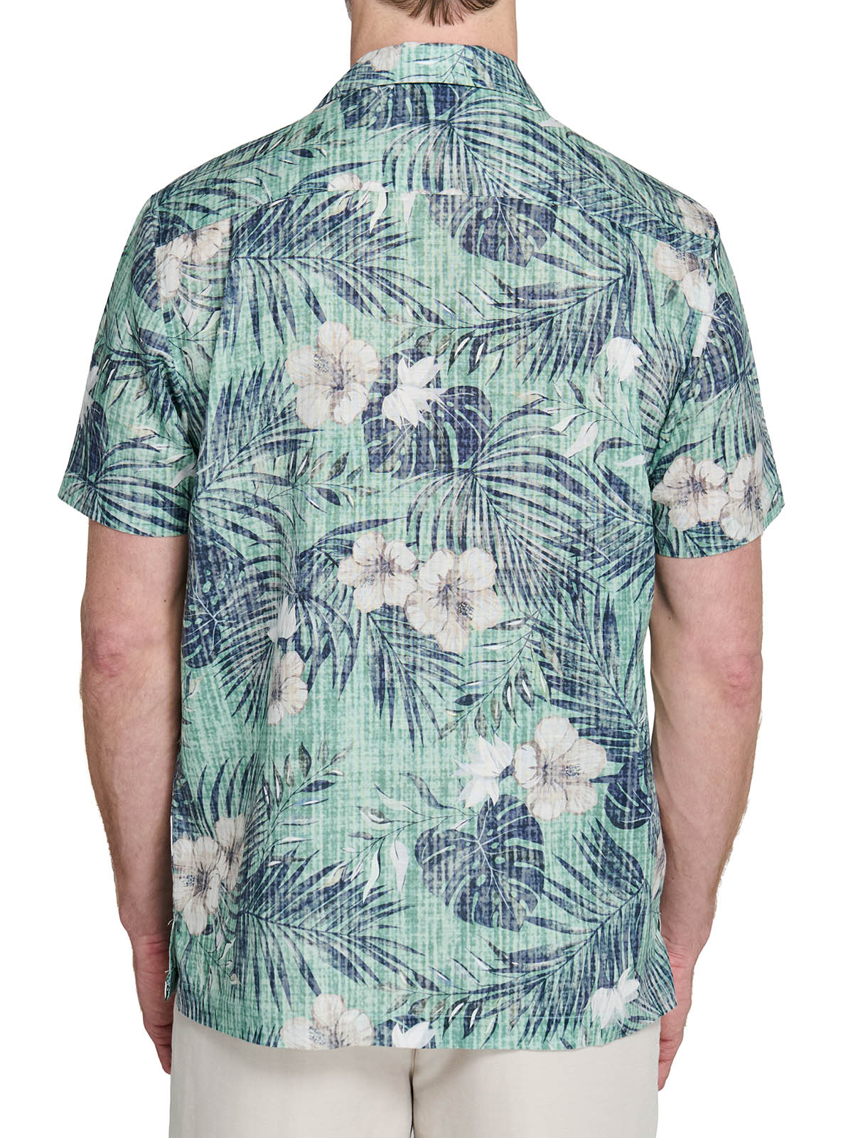 SKETCHED FLORAL PALM TREE CAMP SHIRT