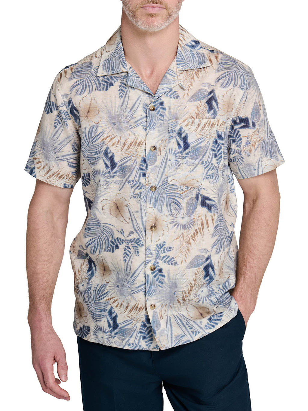 TROPICAL FRONDS CAMP SHIRT
