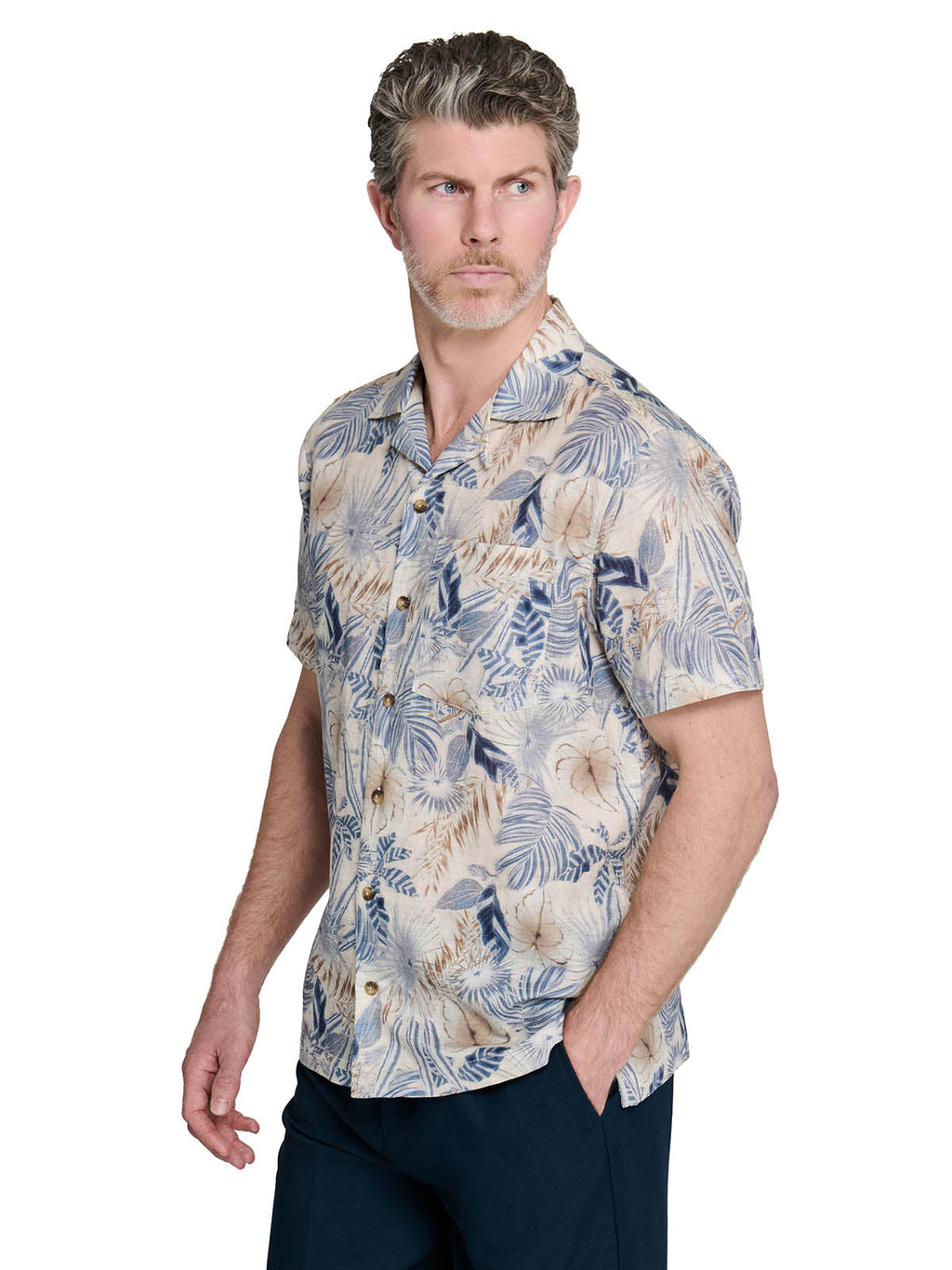 TROPICAL FRONDS CAMP SHIRT