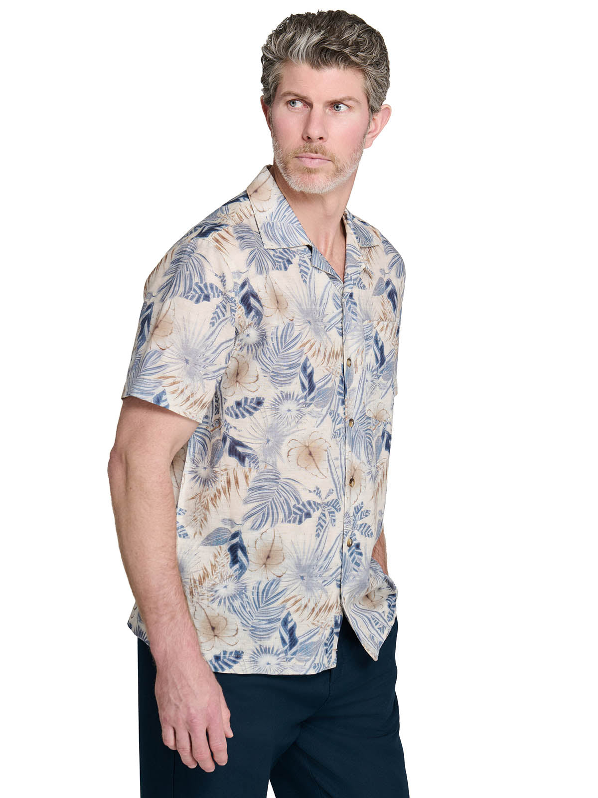 TROPICAL FRONDS CAMP SHIRT