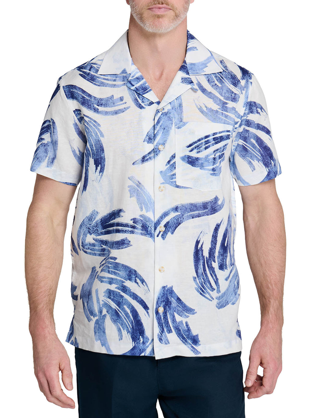 BRUSHSTROKE PALM CAMP SHIRT