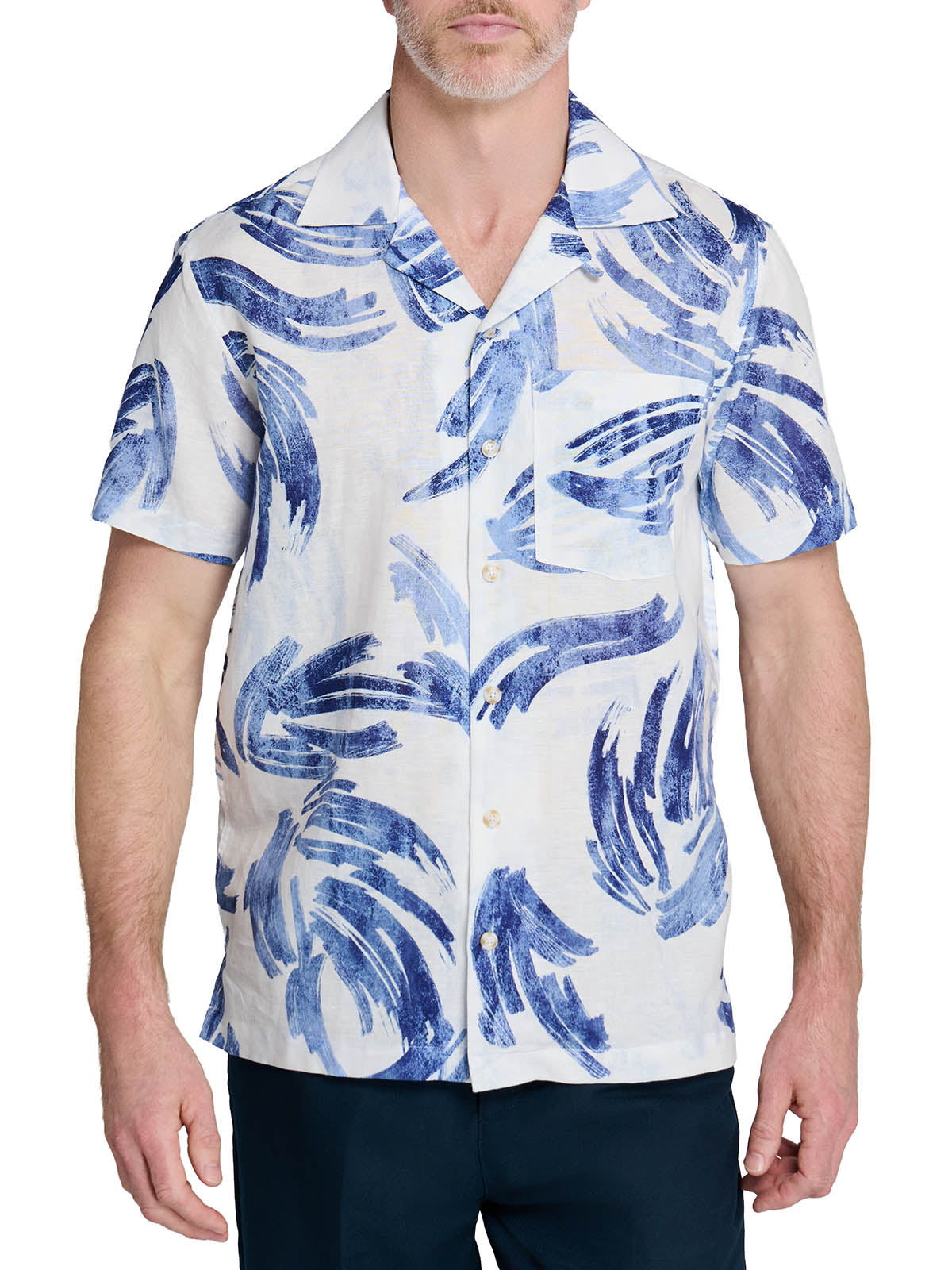 BRUSHSTROKE PALM CAMP SHIRT