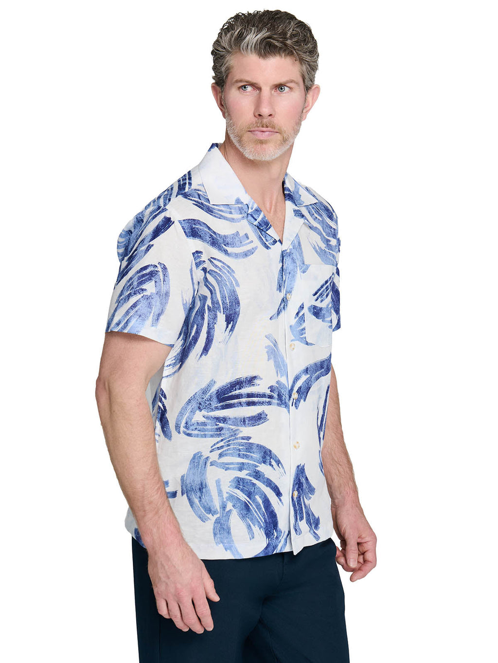 BRUSHSTROKE PALM CAMP SHIRT