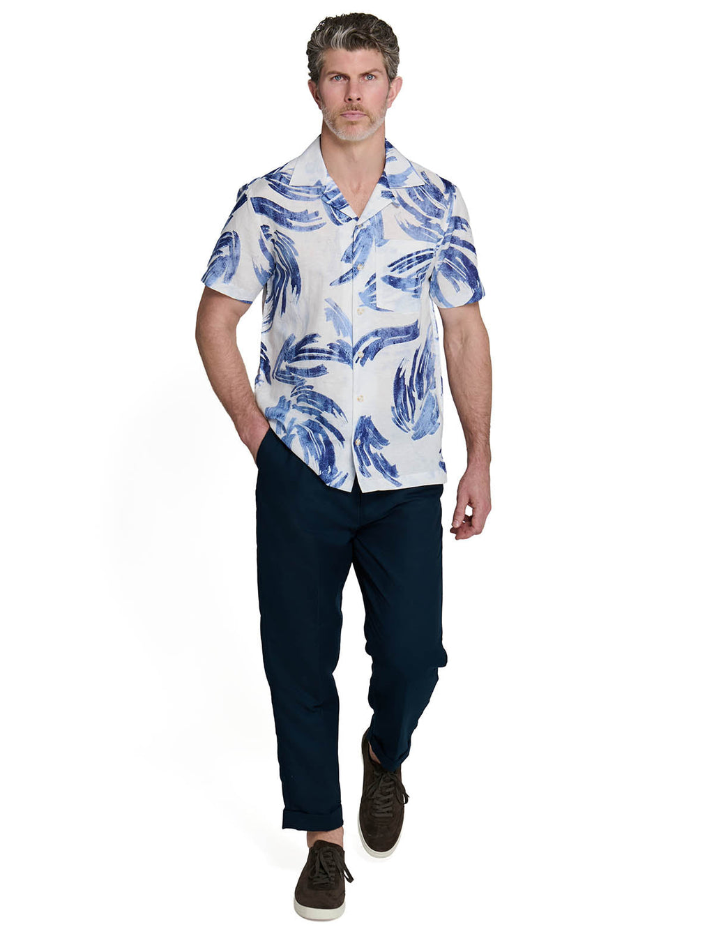 BRUSHSTROKE PALM CAMP SHIRT