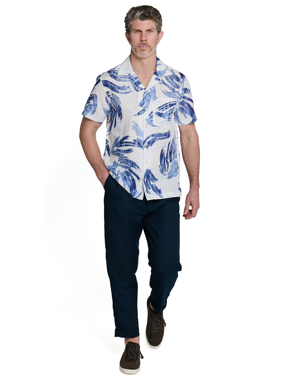 BRUSHSTROKE PALM CAMP SHIRT