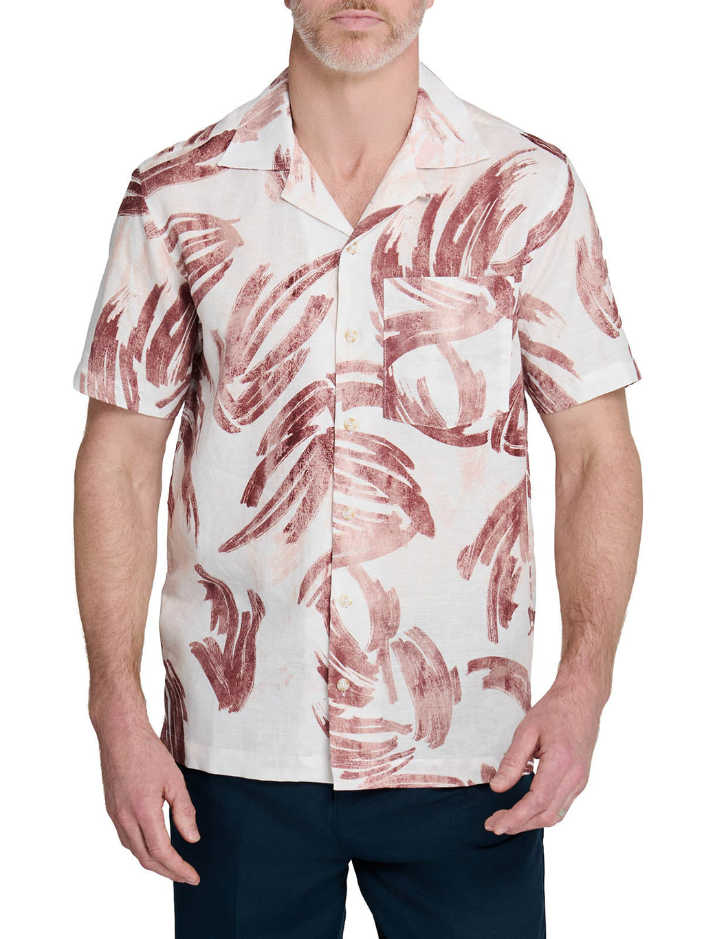 BRUSHSTROKE PALM CAMP SHIRT