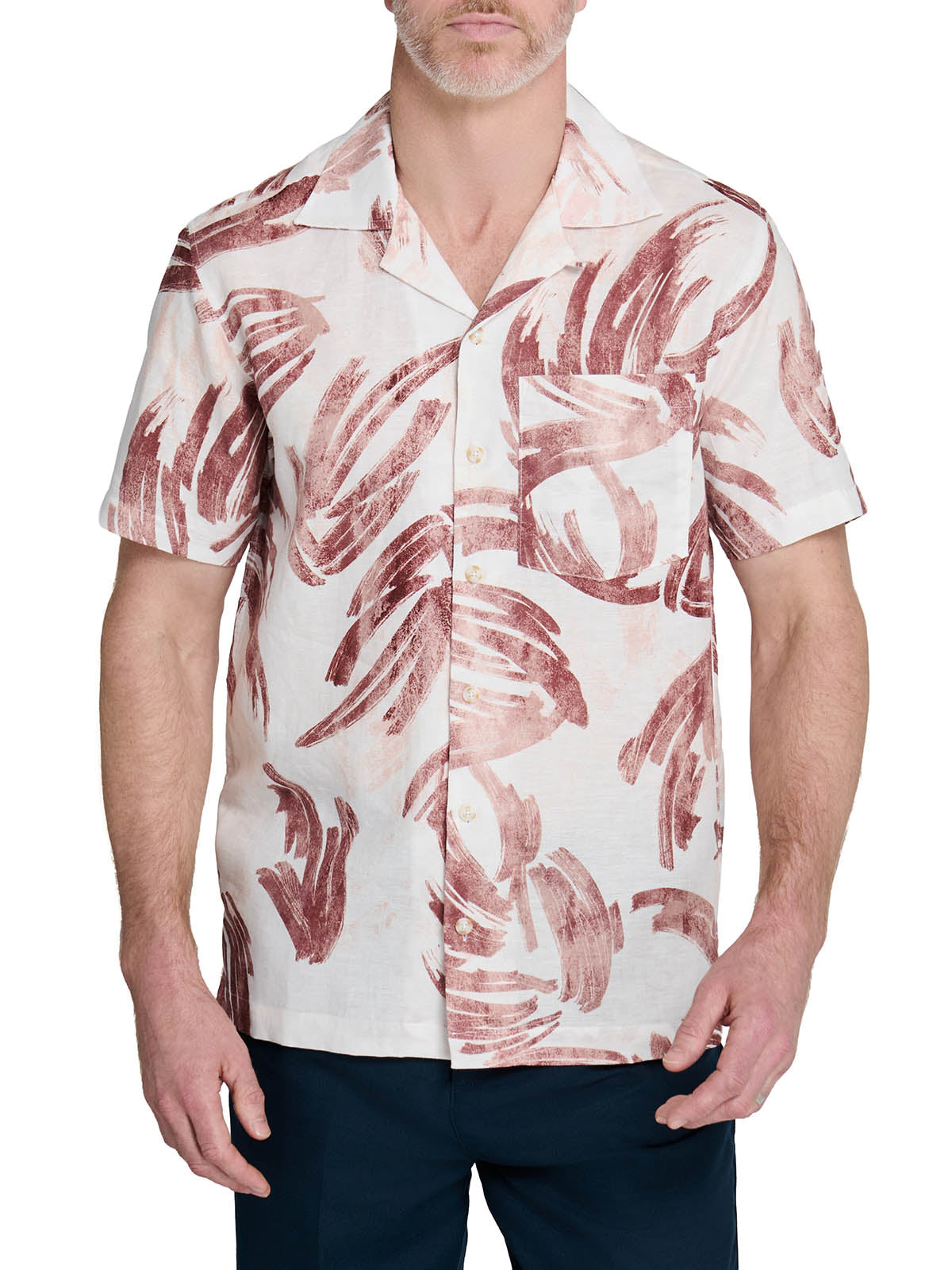 BRUSHSTROKE PALM CAMP SHIRT