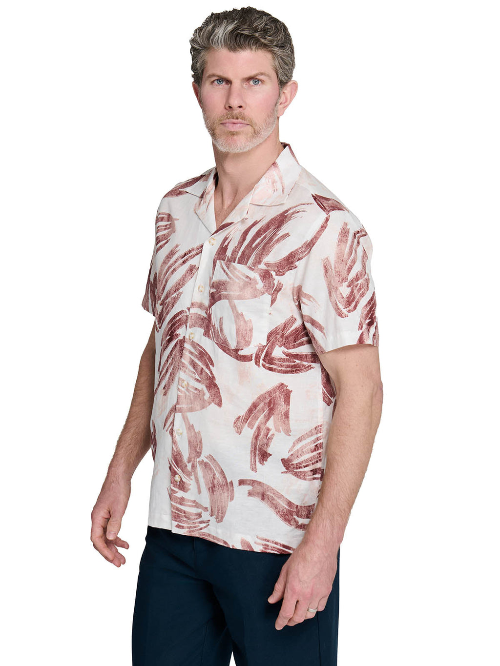 BRUSHSTROKE PALM CAMP SHIRT
