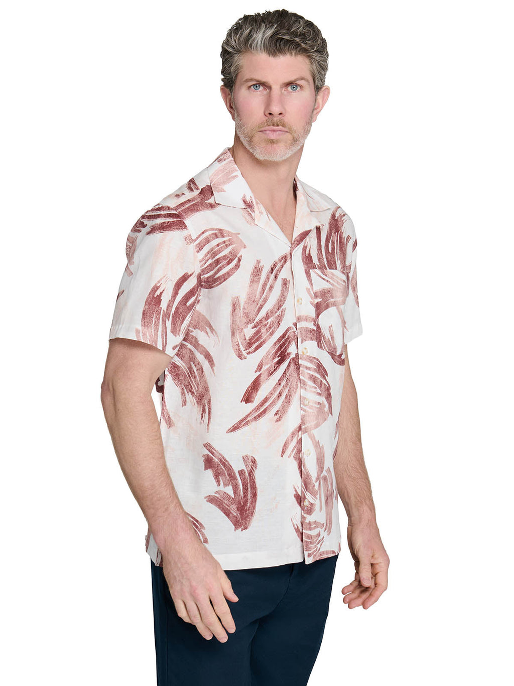 BRUSHSTROKE PALM CAMP SHIRT
