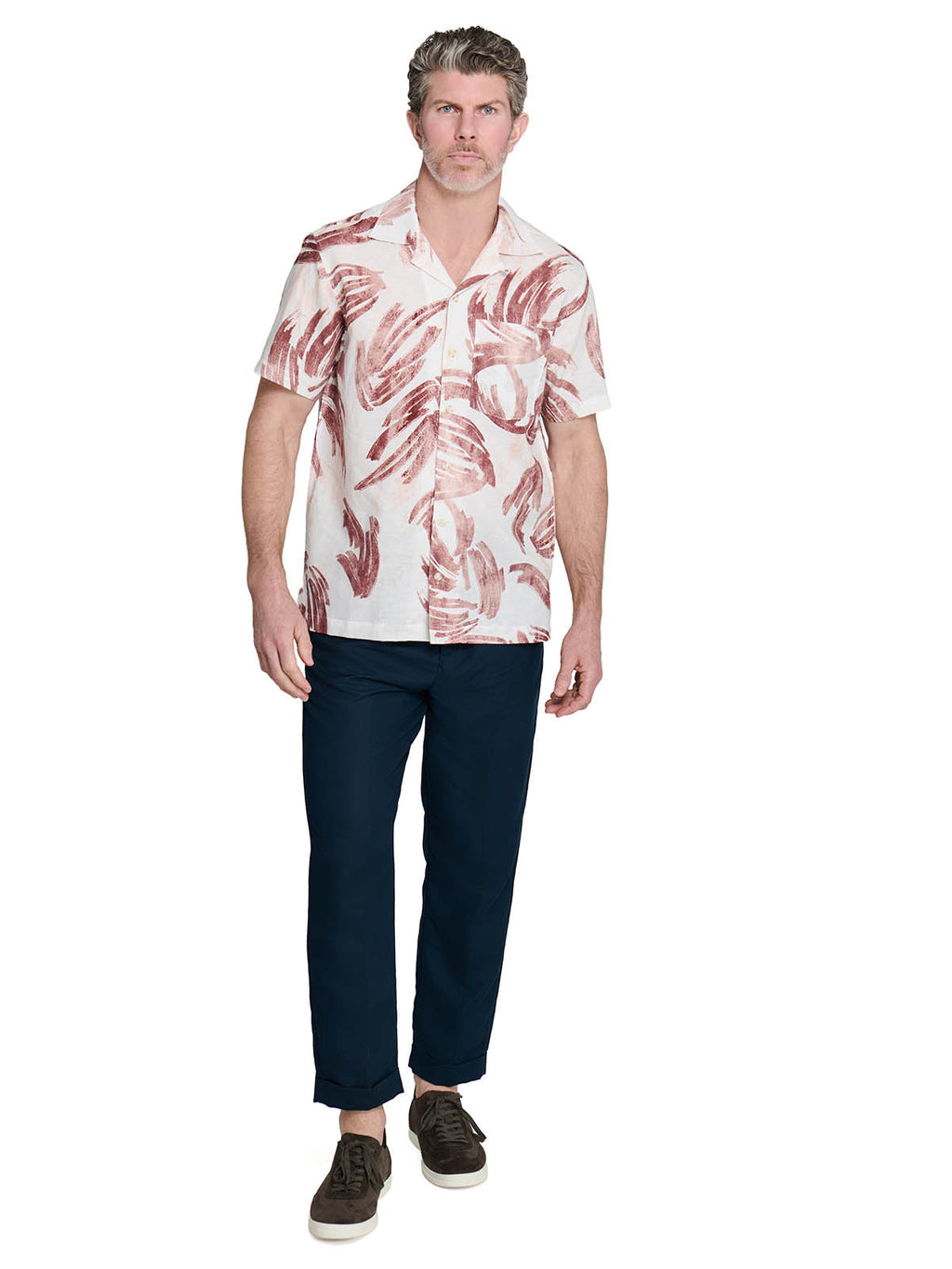 BRUSHSTROKE PALM CAMP SHIRT