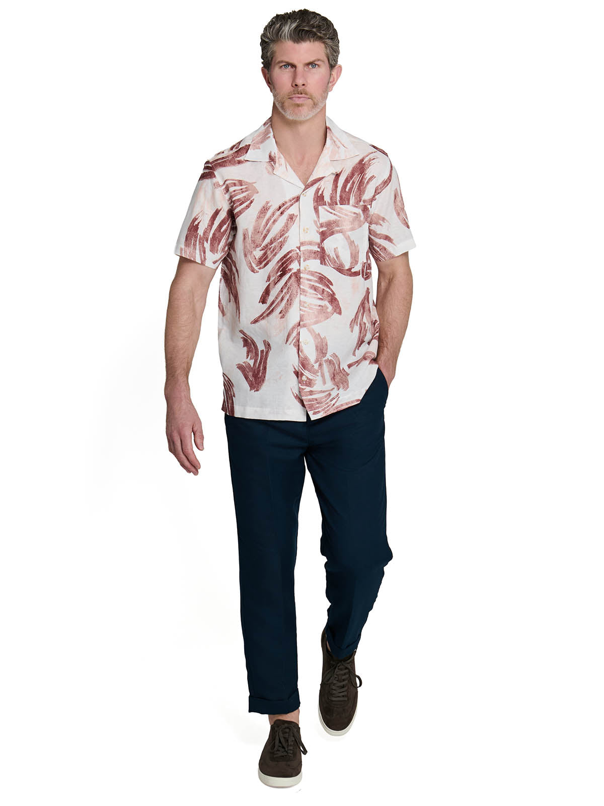 BRUSHSTROKE PALM CAMP SHIRT