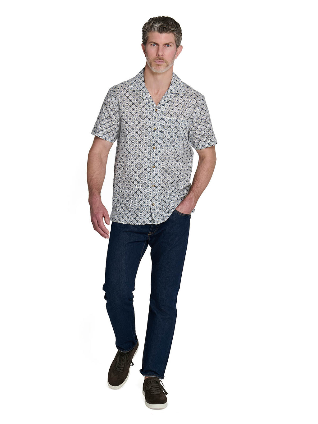 STARBURST TRELLIS CAMP SHIRT