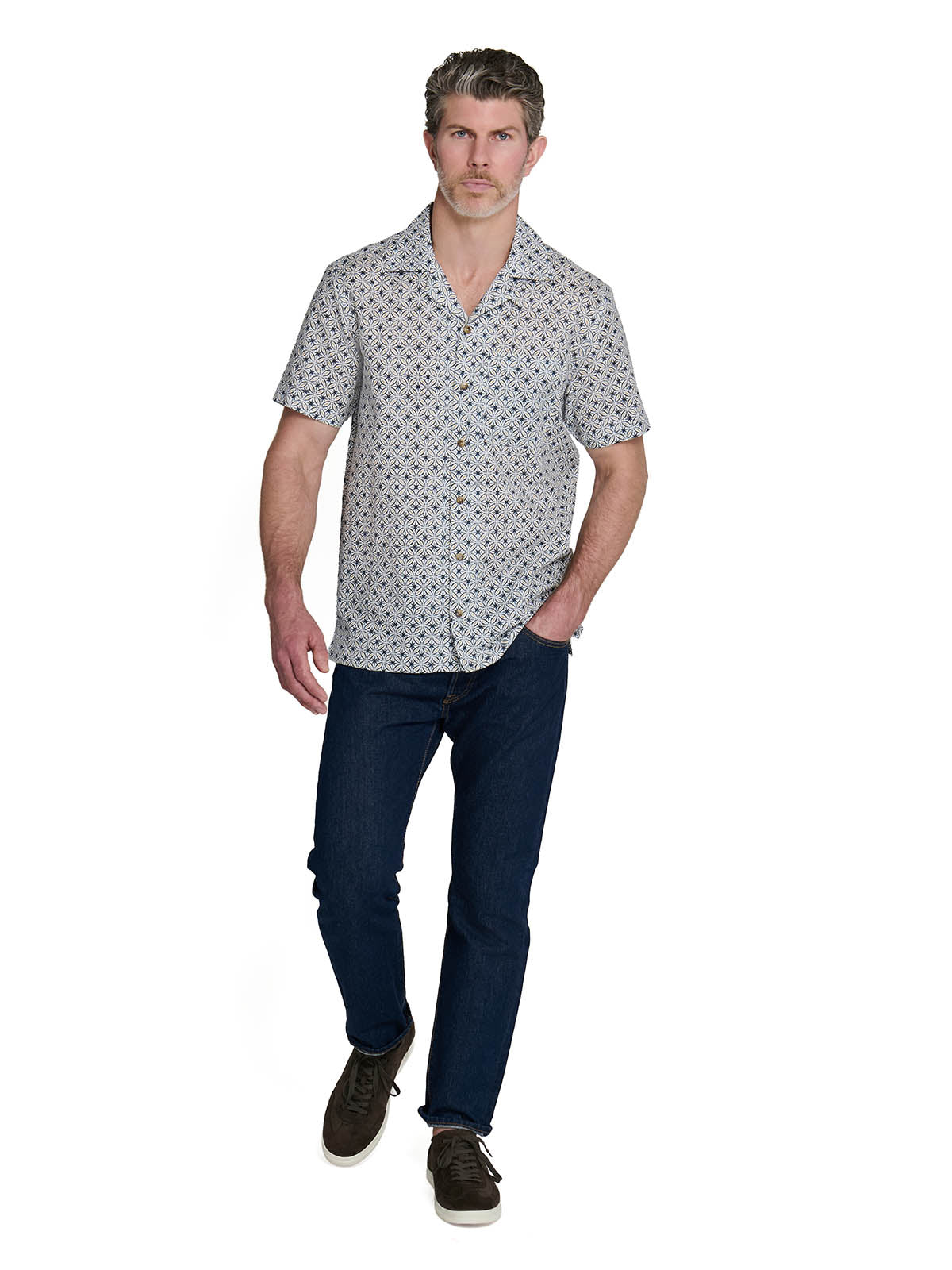 STARBURST TRELLIS CAMP SHIRT