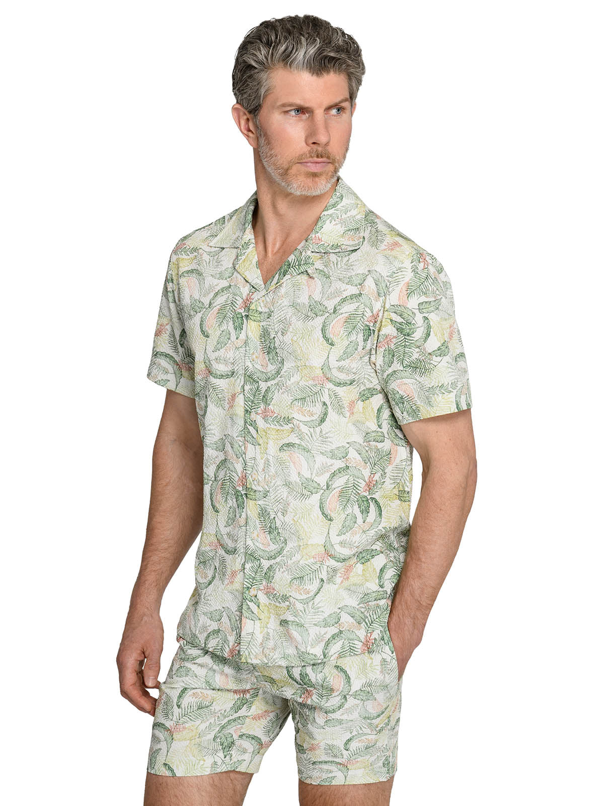 TROPICAL SEERSUCKER CAMP SHIRT