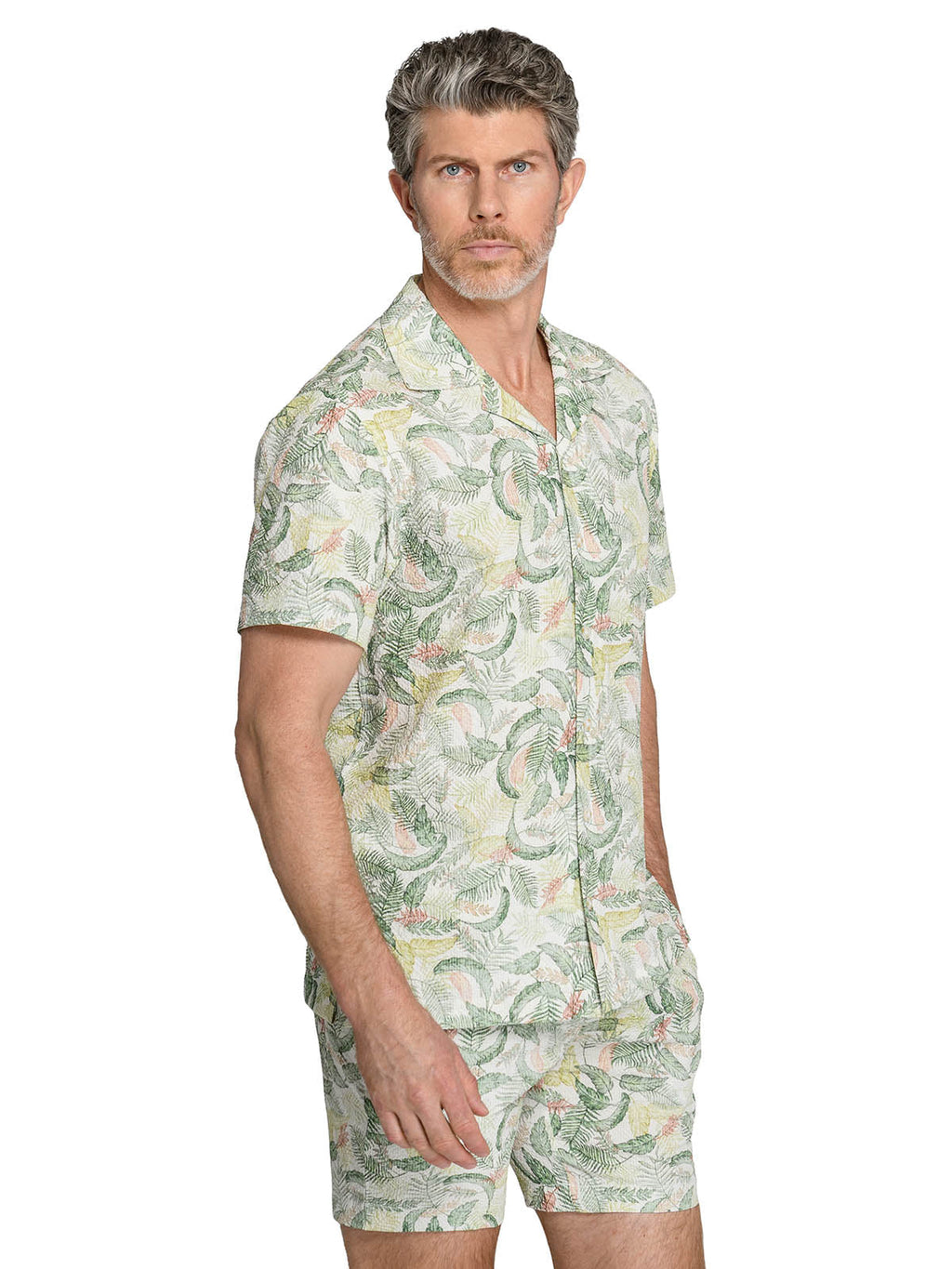 TROPICAL SEERSUCKER CAMP SHIRT