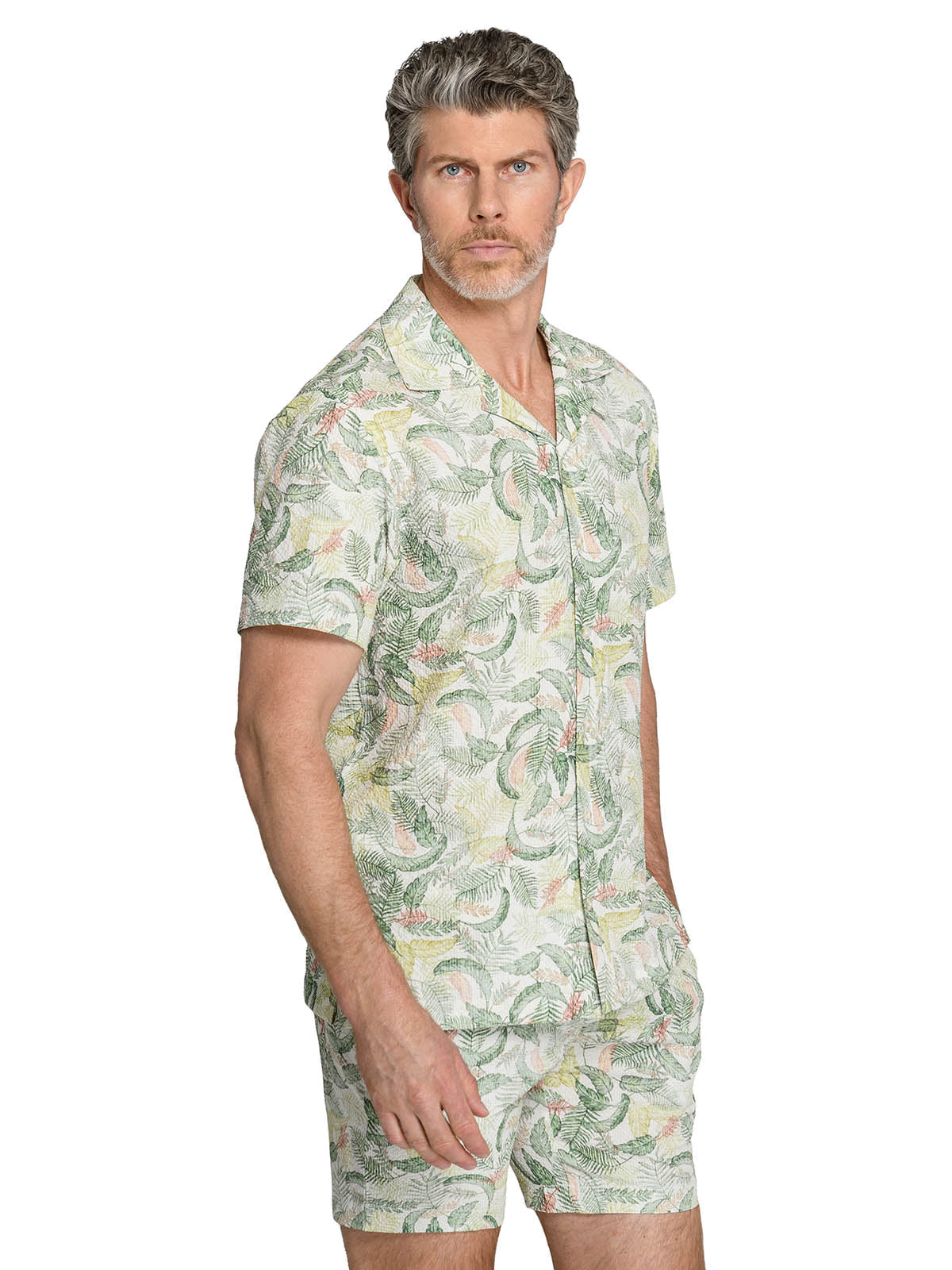 TROPICAL SEERSUCKER CAMP SHIRT