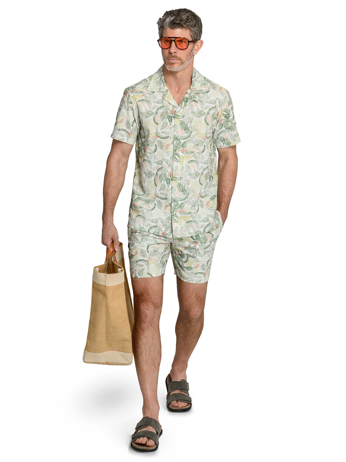 TROPICAL SEERSUCKER CAMP SHIRT