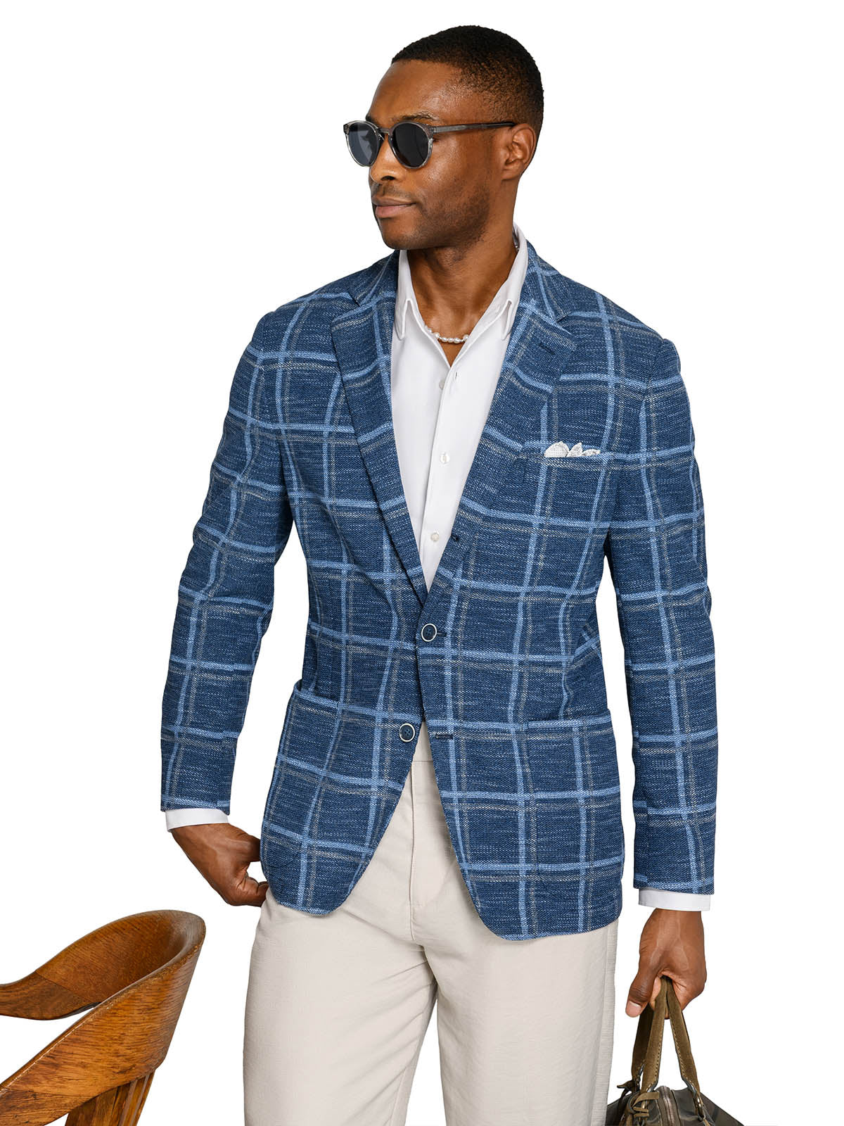 MACON WINDOWPANE TEXTURE BLAZER